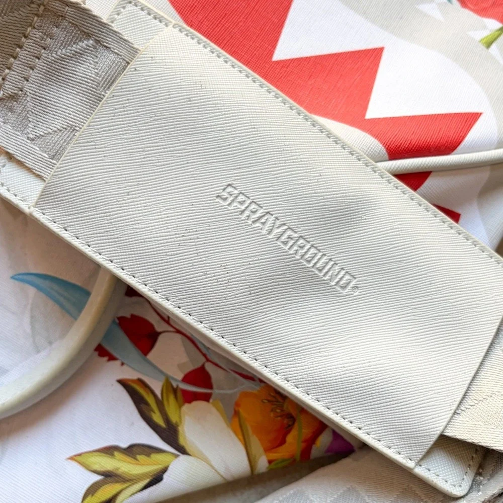 Sprayground Limited Edition In The Garden Duffle Floral Shark Mouth White Check